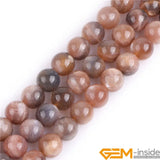 4/6/8/10mm Brown Sunstone Round Chakra Beads Lot 15inch