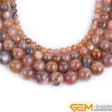 4/6/8/10mm Brown Sunstone Round Chakra Beads Lot 15inch