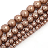4/6/8/10mm Coffee Glass Pearls Beads Smooth Round Beads For Jewelry DIY