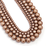 4/6/8/10mm Coffee Glass Pearls Beads Smooth Round Beads For Jewelry DIY