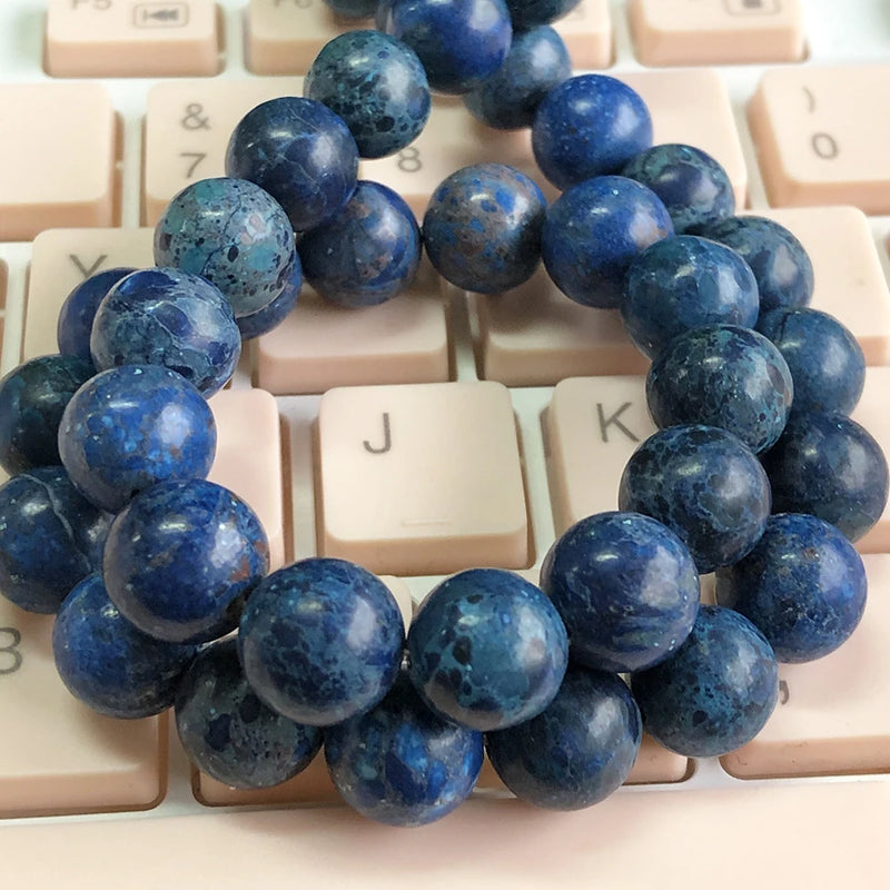 4-10mm Dark Sea Sediment Jaspers America Turquoises Beads