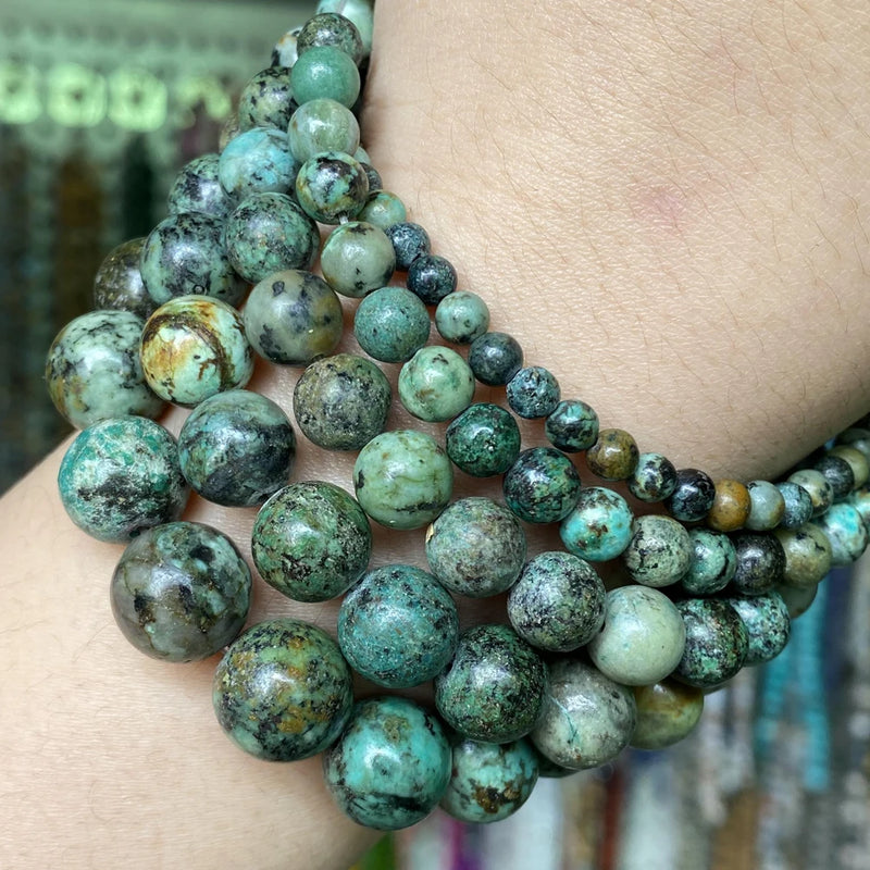 4/6/8/10mm African Turquoise Round Beads for Jewelry Making