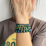 4/6/8/10mm Green Phoenix Lapis Lazuli Beaded Bracelet