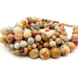 Brown Wood Grain Stone Beads 4-10mm Round Loose Beads for DIY Jewelry