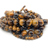Brown Wood Grain Stone Beads 4-10mm Round Loose Beads for DIY Jewelry