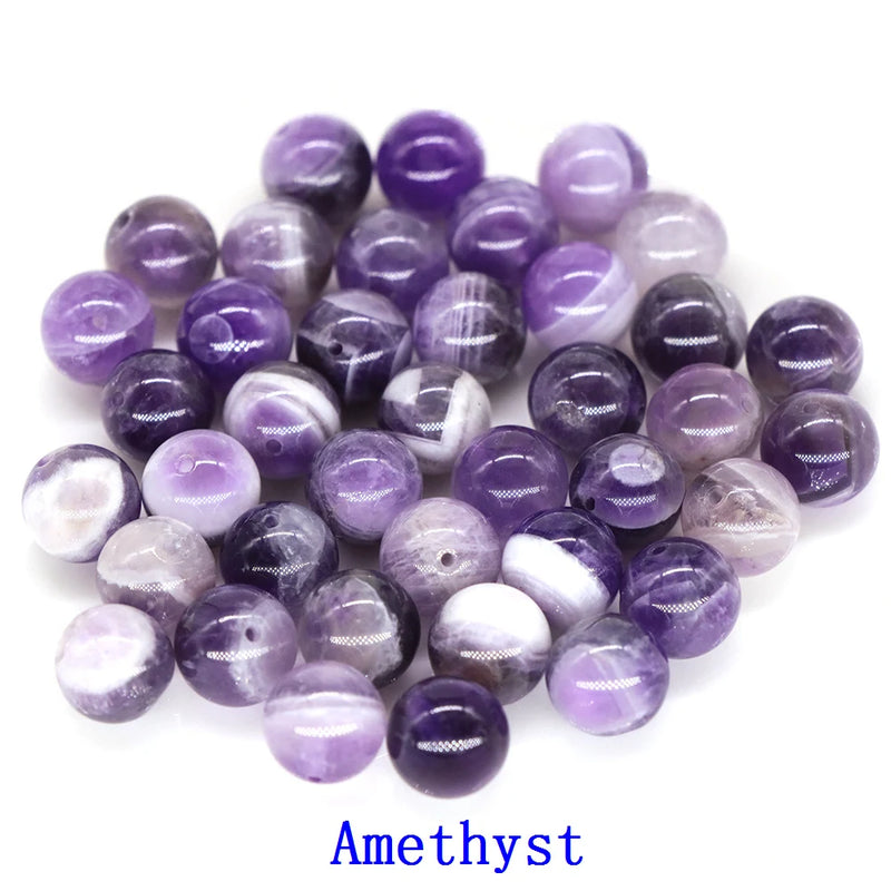 Natural Round Stones 4/6/8/10mm Loose Beads for Jewelry Making DIY Bracelet