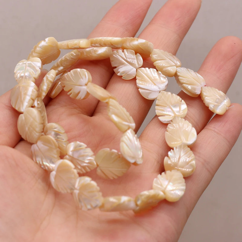 Natural Shell Beads Leaf Shape Spacer Bead Tribal Jewelry Making Diy