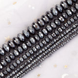 4/6/8/10mm Hematite Faceted Oval Spacer Beads for Jewelry Making DIY