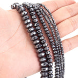 4/6/8/10mm Hematite Faceted Oval Spacer Beads for Jewelry Making DIY