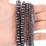 4/6/8/10mm Hematite Faceted Oval Spacer Beads for Jewelry Making DIY