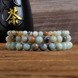 4/6/8/10mm Multicolor Amazonite Beads Bracelet - Healing Yoga Charm Bangle