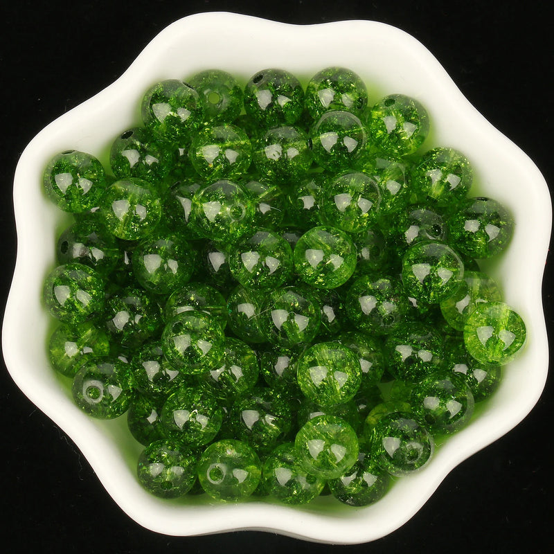 Green Cracked Natural Stone Loose Spacer Beads 15in