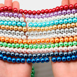 4/6/8/10mm Pearlized Round Glass Beads for Jewelry Making