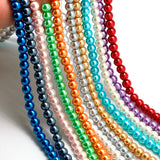 4/6/8/10mm Pearlized Round Glass Beads for Jewelry Making