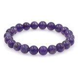 Purple Powder Quartz Natural Stone Bead Bracelet Amethyst Jewelry