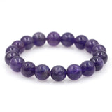 Purple Powder Quartz Natural Stone Bead Bracelet Amethyst Jewelry