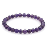 Purple Powder Quartz Natural Stone Bead Bracelet Amethyst Jewelry