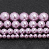 Purple Shell Pearls Beads for Jewelry Making DIY Crafts - 15''