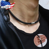 Brown Leather Choker Necklace 8 mm Silver Clasp