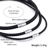 Brown Leather Choker Necklace 8 mm Silver Clasp