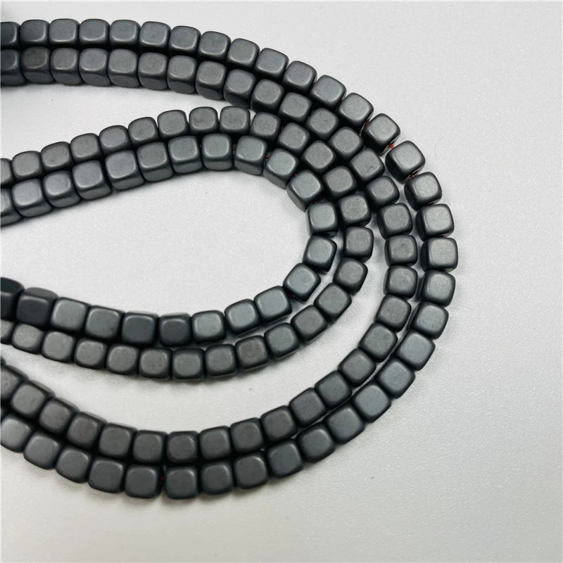 4/6/8/mm Square Hematite Beads Multi-Color Natural Stone DIY Bracelet Necklace