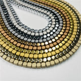 4/6/8/mm Square Hematite Beads Multi-Color Natural Stone DIY Bracelet Necklace