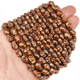 4/6/8MM Copper Natural Stone Skull Head Hematite Spacers Charm Loose Beads