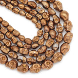 4/6/8MM Copper Natural Stone Skull Head Hematite Spacers Charm Loose Beads
