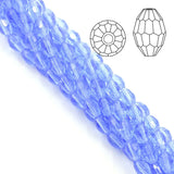 4/6/8MM Glass Faceted Oval Beads Crystal Rice Beaded For DIY Making Crafts