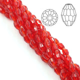 4/6/8MM Glass Faceted Oval Beads Crystal Rice Beaded For DIY Making Crafts
