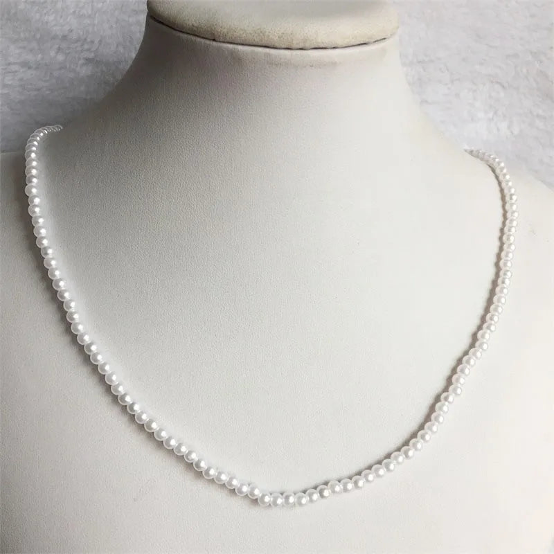 Pearl Choker Necklace Minimalist Clavicle Chain