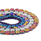 Hematite Stone Flat Square Spacers Beads Blue Green 4/6/8MM