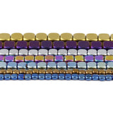 Hematite Stone Flat Square Spacers Beads Blue Green 4/6/8MM