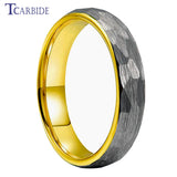 4/6/8mm Hammer Ring Tungsten Wedding Band Brushed Unique Gift Jewelry