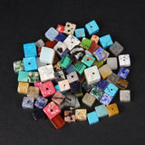 4/6/8mm Cube Stone Beads Jaspers Square Quartz Turquoises Loose Beads Charms