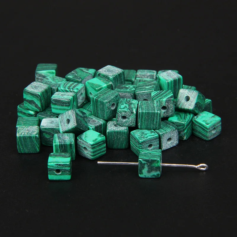 4/6/8mm Cube Stone Beads Jaspers Square Quartz Turquoises Loose Beads Charms