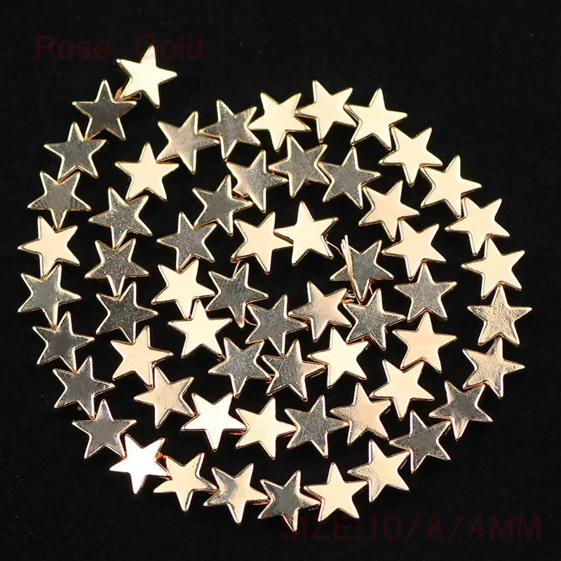 Star Shape Hematite Spacer Beads Silver Plated 4/6/8mm