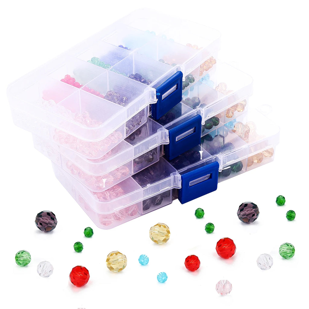 4/6/8mm MixColor Crystal Beads Kit DIY Jewelry Making Spacer Loose Faceted Glass