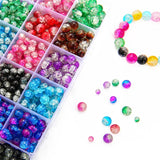 Mixed Round Cracked Crystal Beads Set for DIY Jewelry Making