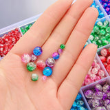 Mixed Round Cracked Crystal Beads Set for DIY Jewelry Making