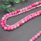 Natural Pink Agate Faceted Round Stone Beads 10 Strands/lot