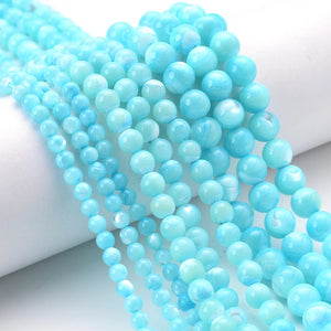 Natural Shell Beads Round Pearls Colorful Spacer Beads for Jewelry Making