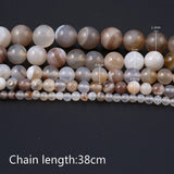 Natural Stone Agates Beads Round Loose Spacer Bead for Jewelry Making