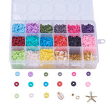 Polymer Clay Beads for Diy Jewelry Making - 15 Colors Pendant Round Gasket Beads