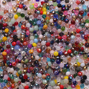 Rondelle Faceted Glass Beads 4/6/8mm Loose Spacer Crystal Round Beads