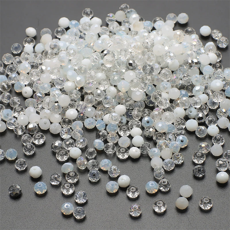 Rondelle Faceted Glass Beads 4/6/8mm Loose Spacer Crystal Round Beads