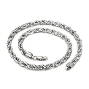 Stainless Steel Minimalist Twist Rope Chain Necklace For Men