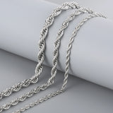 Stainless Steel Minimalist Twist Rope Chain Necklace For Men