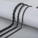 Stainless Steel Minimalist Twist Rope Chain Necklace For Men