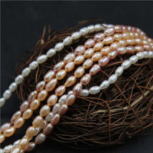 4*6MM 118Pcs/2Strands AA Natural Freshwater Pearl Earring Bead Strand